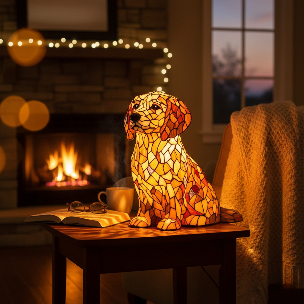 Lampada Artigianale – Lily, a spiritual golden retriever sculpture